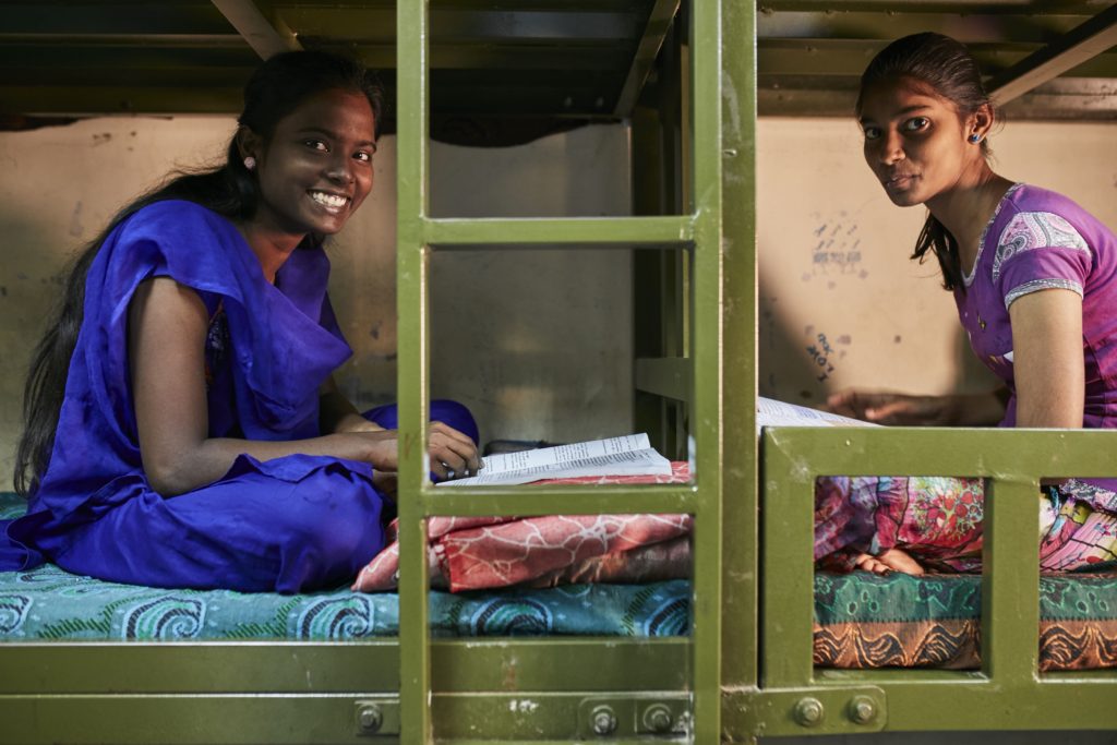 Girls preparing for a test.