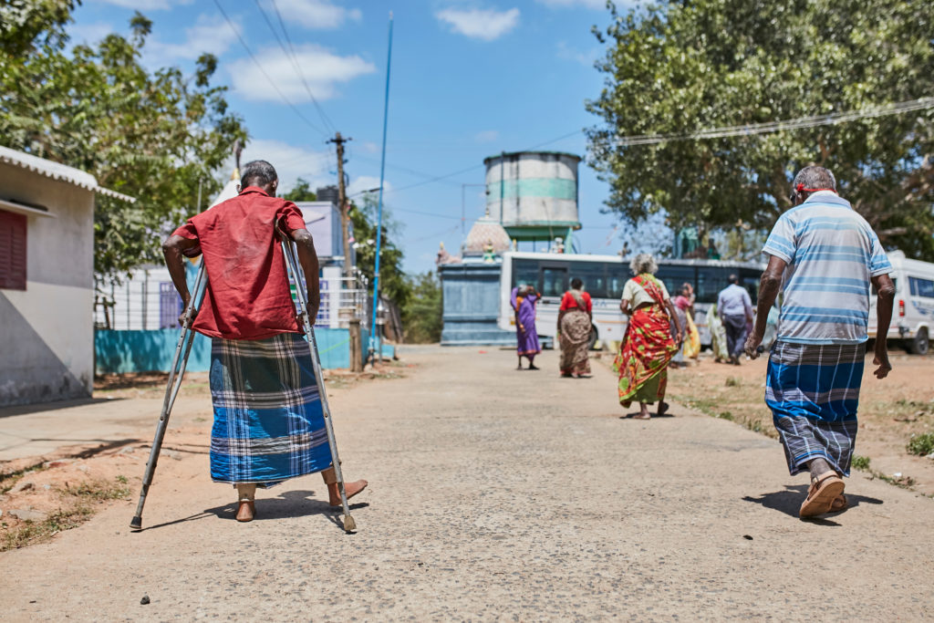 Those who have been disable are provided with wheelchairs and crutches so that they can continue to remain mobile and independant.