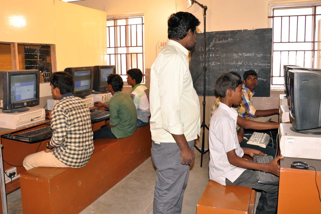 The boys are also taught important skills like handling the computer, managing various applications, and so on.
