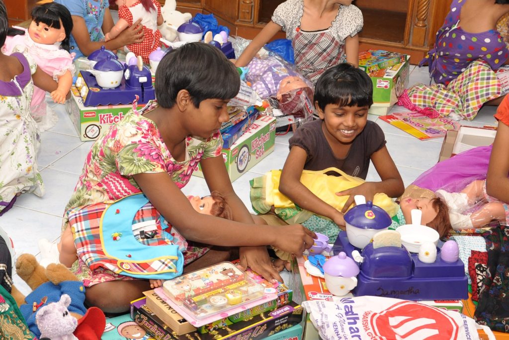Many of the girls at the hostel are on the sponsorship program. Receiving gifts from their sponsors is always an exciting time for the children.